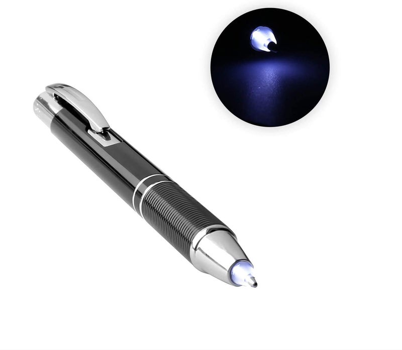 Yacig Pen with Light, Light Up Ballpoint Pen, Bright Lighted Pens for Writing in the Dark Led Light Flashlight Nurses Pen with Light Tip 1 Pack Penlight-White Light - Image 4